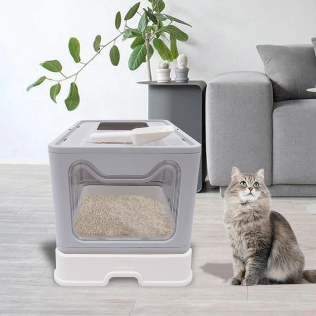 ENCLOSED EXTRA GIANT Cat Litter Box Kitty Toilet House W/ Filter 45.00