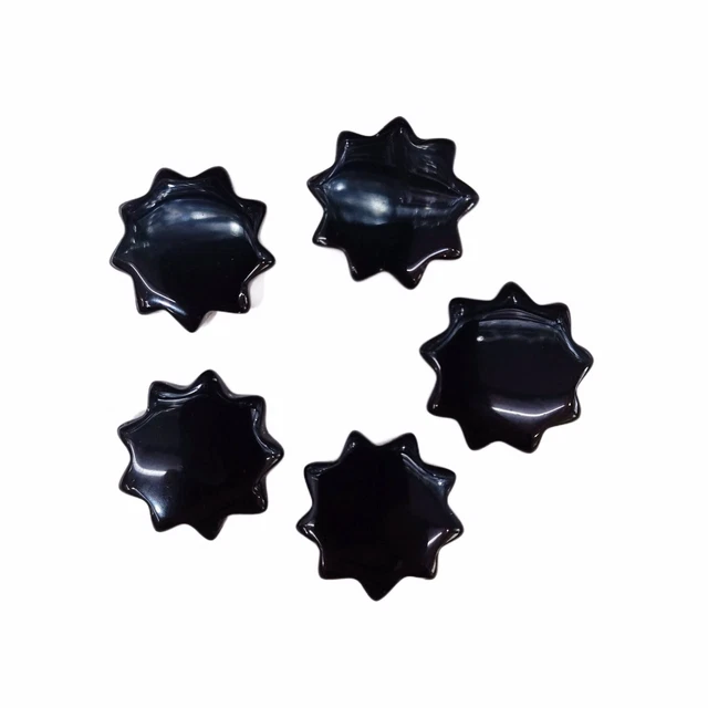 10pcs Natural Obsidian Stone Healing Sun Flower Gemstone for Home Decor 25x6mm