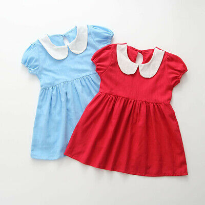 Toddler Baby Kids Girls Short Sleeve Ruffles Ruched Princess Dresses Outfits