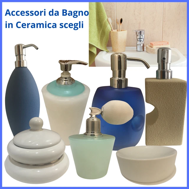 Set Accessori Bagno In Ceramica 4 Pezzi - Beige Sand - Dispenser Sapone, Portaspazzolino, Portasapone, Bicchiere - Stile Bohémien