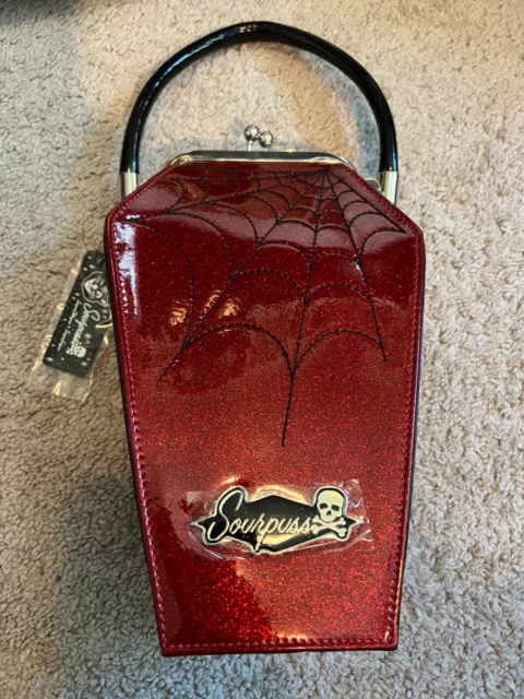 Sourpuss Clothing Red Coffin Purse Bag