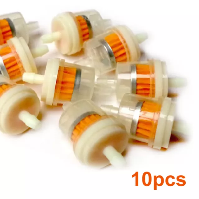 10pcs Motorcycle Inline Gas/Fuel Filter 6MM-7MM 1/4" Lawn Mower Small Engine Kit