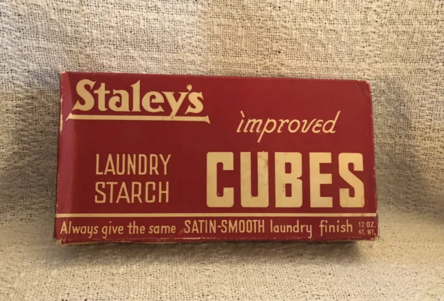 Vintage Staley's Laundry Starch Improved Cubes 12 oz Box - Sealed / NOS