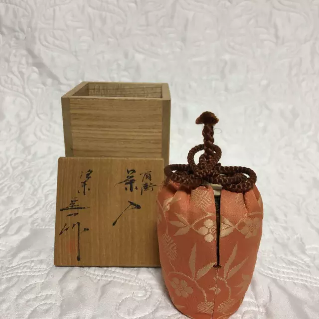 Tea Caddy Ceremony Chaire Pottery Container Japanese Traditional H-79