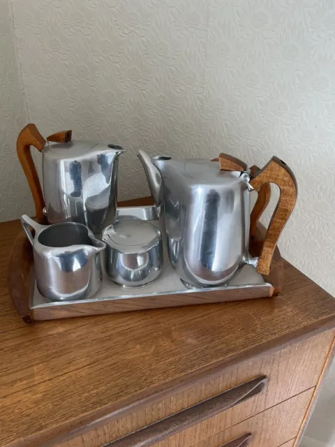 Vintage Six Piece Picquot Ware Tea/Coffee Set.