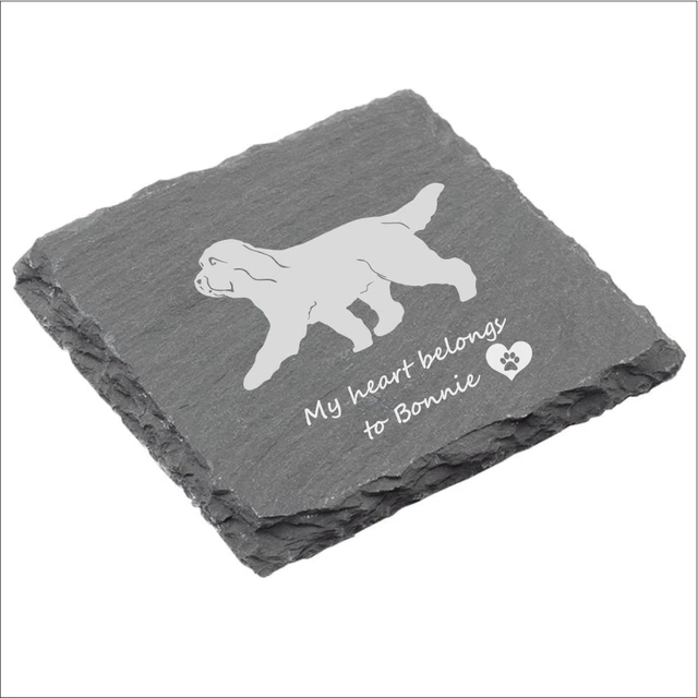 Bearded collie slate coaster set of 4