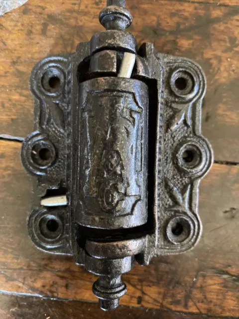 Lot Of 3 Repro Victorian Cast Iron Spring Loaded Screen Door Hinge 3" x 2.5"