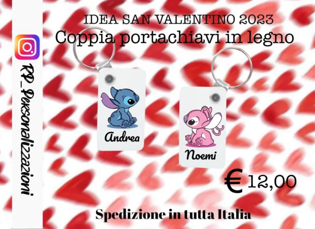 IDEA SAN VALENTINO portachiavi a coppia stitch e angel EUR 12,00 - PicClick  IT