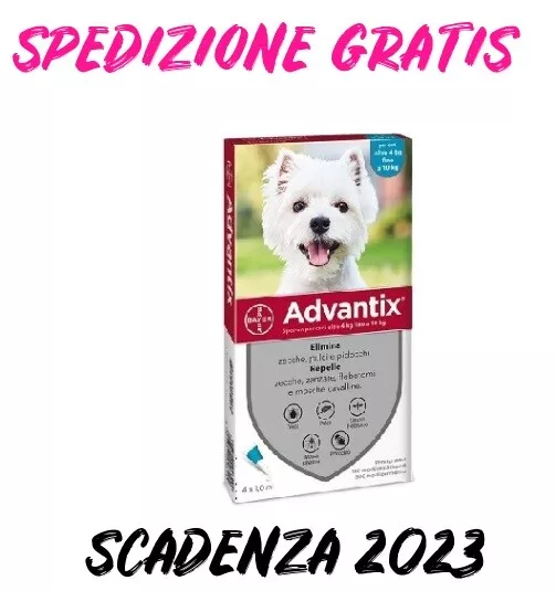 Advantix Bayer 4-10 Kg Pipette Antiparassitario Scadenza 2025