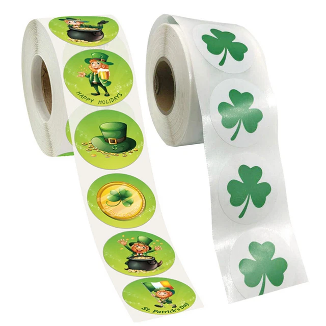 2 Rolls Stickers for Packing St. Patricks Day Gift Ornaments Label Child