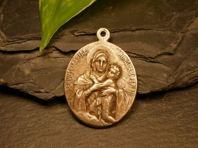 Silberfarbene Pilger Medaille Anhänger Wallfahrt Caritas Christi Regnum Mariae 3