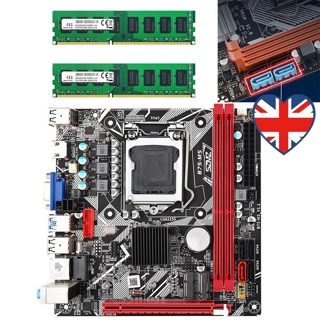 24PIN B75-MS MOTHERBOARD Max Capacity 16GB Mainboard with PCIe 16x for ...