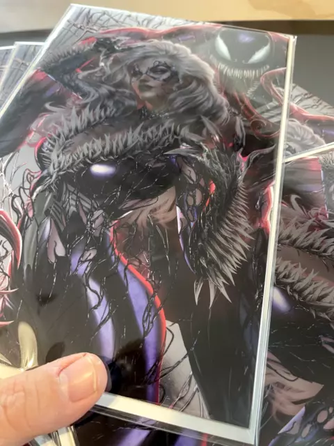 AMAZING SPIDERMAN 29 ARIEL DIAZ FOIL VIRGIN VARIANT NM vol 6 2023 VENOMIZED