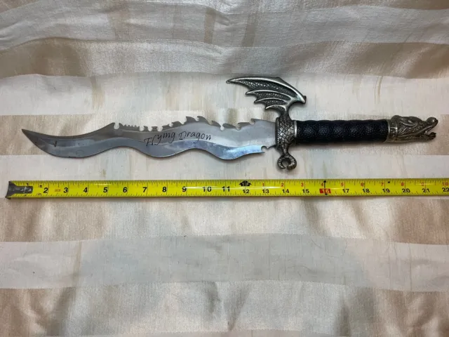 Flying Dragon Dagger Stainless Steel Blade Sword Knife Decorative 22” Pakistan