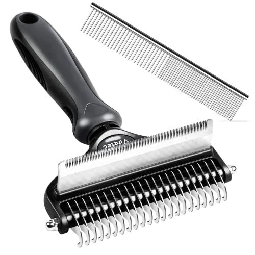 Dog Deshedding Brush Pet Grooming Brush Effective Undercoat Rake for Dogs & Cat