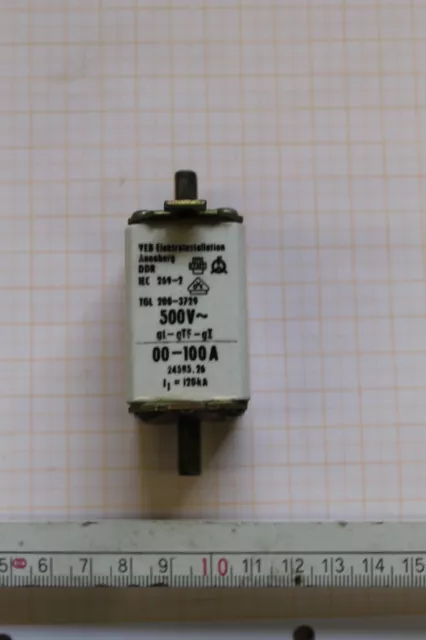 NH-Schmelzeinsatz Sicherung TGL 200-3729 0-100A gL-gTF-gI 500V~ #AS-A13