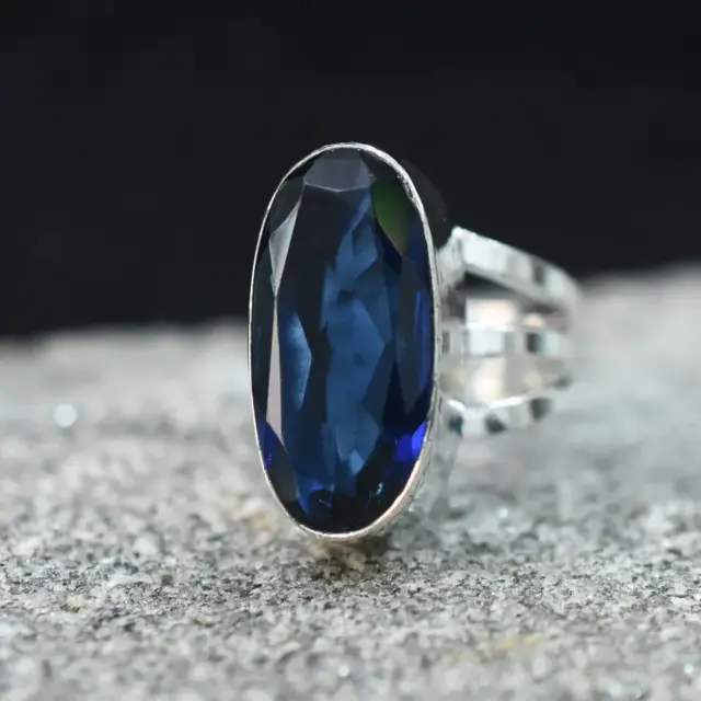 Anello in argento 925 con storno e pietra preziosa tanzanite Gioielli per...