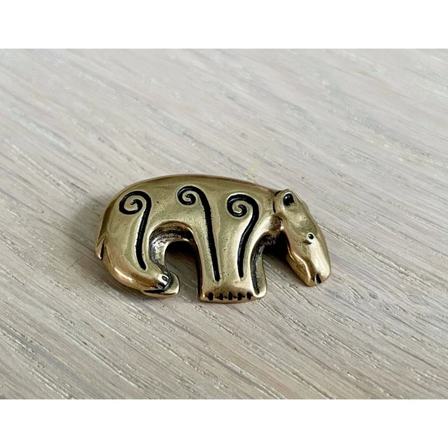 Broche vintage bijoux Kalevala bronze, broche déesse de la