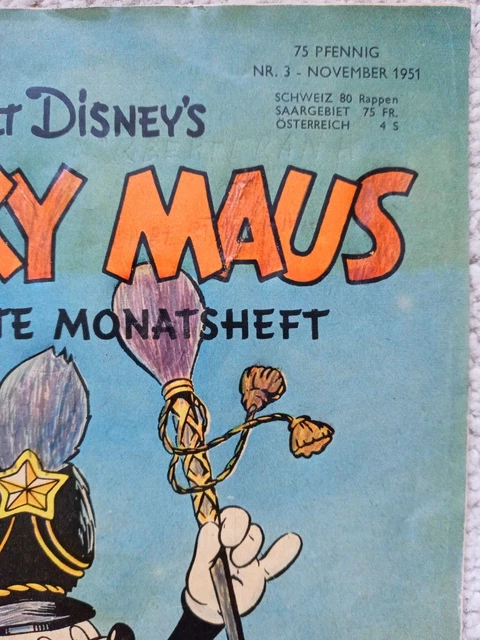 Micky Maus Comic Heft Nr. 3 / 1951 , Original kein ND
