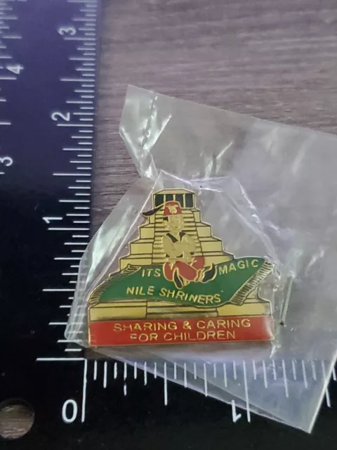 Shriners Pyramid NILE It's Magic vintage pin badge Masonic Vx