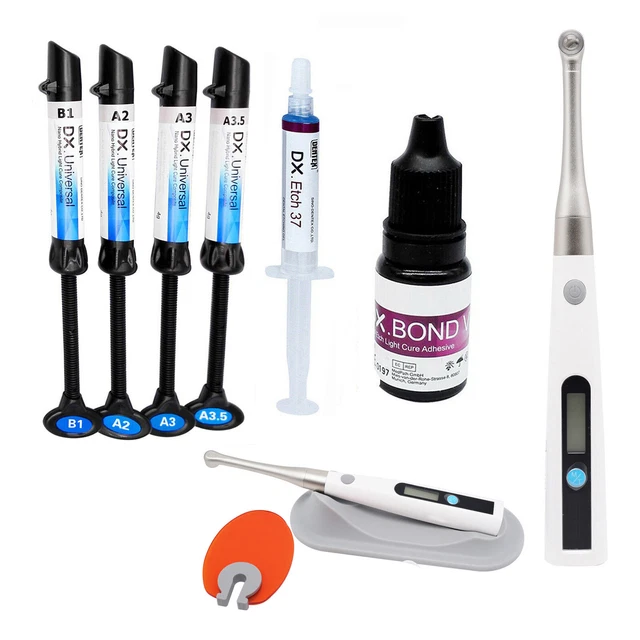 Dental Light Cure Composite Resin Etching Adhesive Kit/ LED Curing Light Lamp DC