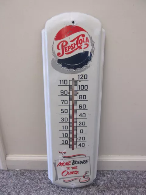 Vintage Pepsi Cola Soda  Thermometer Advertising Store Display  C-712