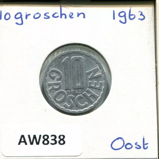 10 GROSCHEN 1963 AUSTRIA Coin #AW838C 3