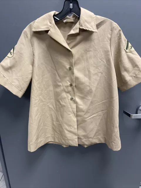 USMC Womens Khaki Short Sleeve Charlie Blouse Lance Corporal sz XS