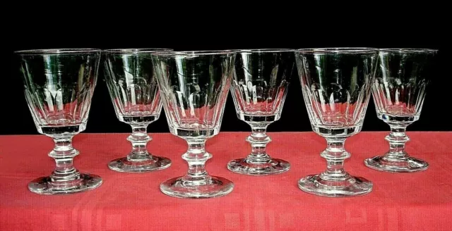 Baccarat Saint Louis Caton Verres A Vin Cristal Taille Cotes Plates 19Eme Xixeme