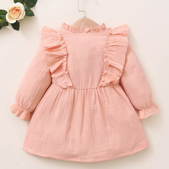 Toddler Baby Girls Princess Dress Ruffle Frill Long Sleeve Bowknot Party Clothes 7