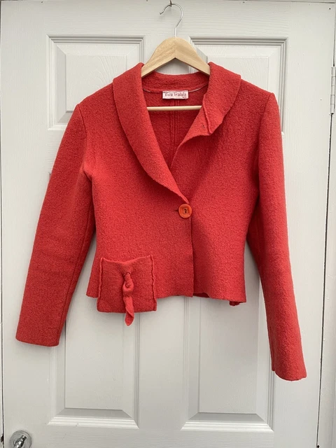 LADIES WOOL CREAM Jacket. Eva Tralala Paris. Size large. 25.00