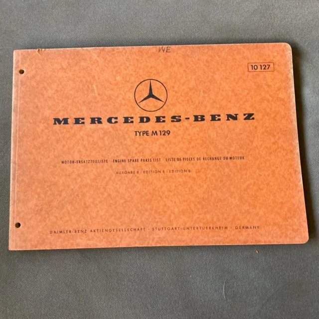 Mercedes Benz M129 1027 Engine Spare Parts Catalog Manual Guide 1967