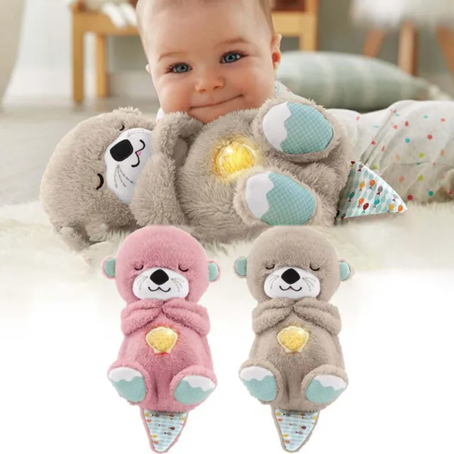 Otter Neugeborene beruhigende Puppen Schlafspielzeug rhythmische Atmung Musik DE