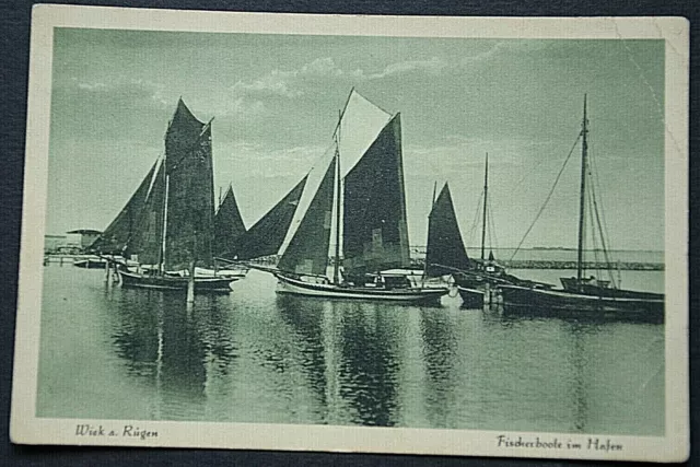 49750 AK Wiek auf Rügen Fischerboote im Hafen