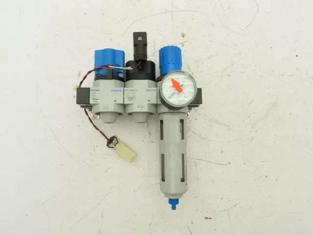 Festo LFR-D-5M-MINI Air Line Filter Regulator On/Off Valve Combo HEE-D-MINI-24