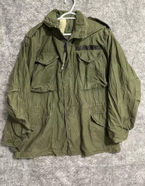 VINTAGE AIR FORCE M65 Field Jacket Olive Drab Cold Weather Coat Green ...