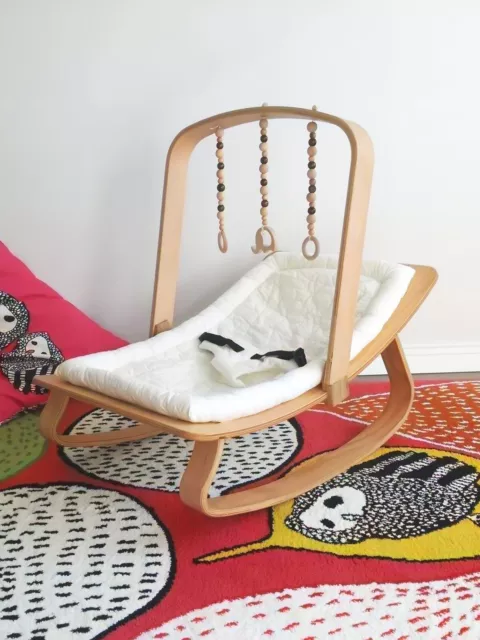 Handmade Wooden Baby Bouncer with Gym - Charlie Crane Style - FREE SHIP-US-EU-UK