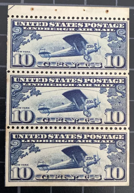 US Stamps-SC# C10 - Booklet Of 3 - MH - With Toning  - SCV = $115.00