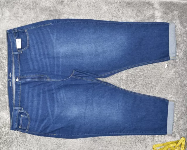 NEW Old Navy Women's Plus  Size 30 Long Wow Boyfriend Jeans Blue Cotton Blend Zi