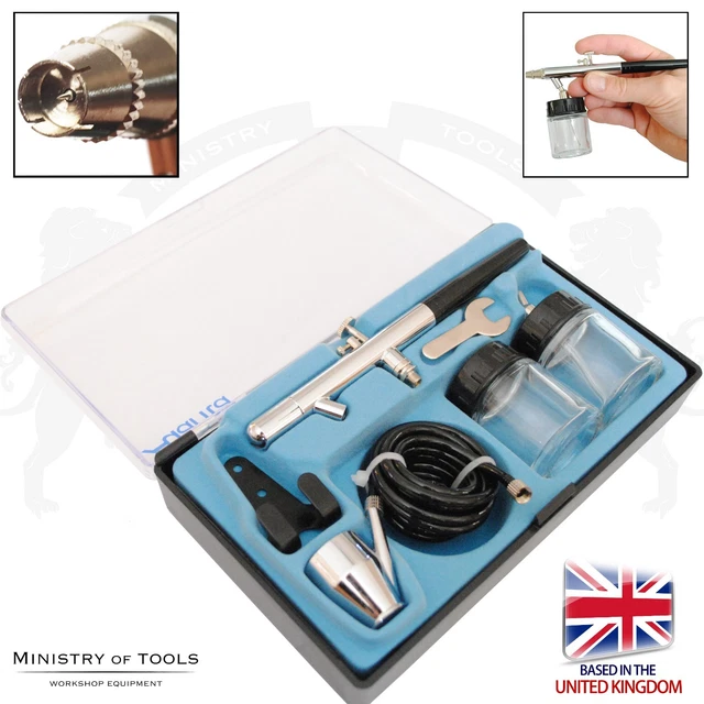 KIT AEROGRAFO DOPPIA azione A128 AUARITA 0,35 mm torte unghie pistola