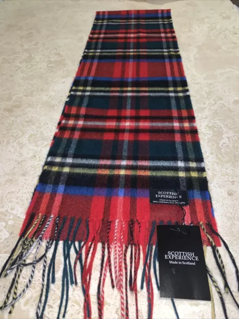 Pure Cashmere Scarf Soft Warm Royal Stewart  Plaid Scottish Tartan Ladies Men’s
