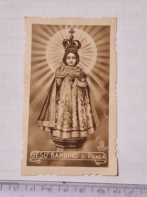 Santino Holy Card fustellato Gesù Bambino di Praga ZA1028 ^