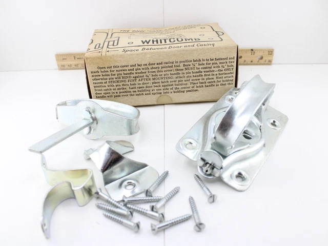 Whitcomb Steel Barn Door Latch Swing Doors Zinc Plated New Old Stock