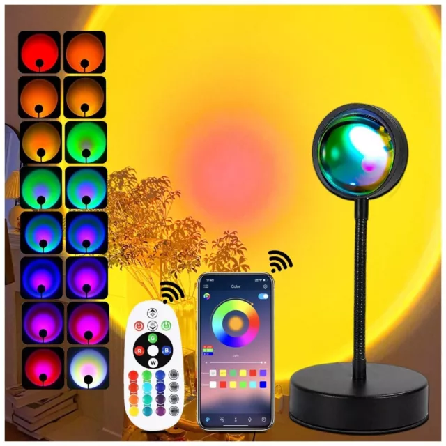 16RGB Sunset Lamp Projection Sonnenuntergang Lampe USB Projektor Lichter Zimmer