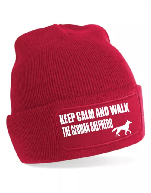 Keep Calm Walk The German Shepherd Beanie Hat Dog Lovers Gift For Men & Ladies