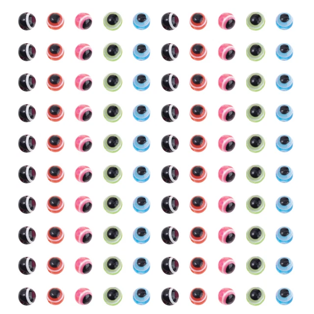 100 Pcs Resin Evil Eye Colored Eye Beads Ring Ornament Beadwork