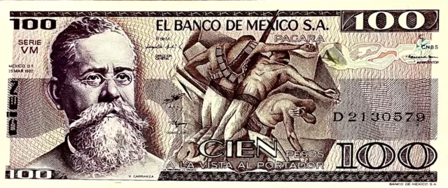 Mexico, 100 Pesos, 1982 UNC(64) Banknote Real Gem Rare PP1153