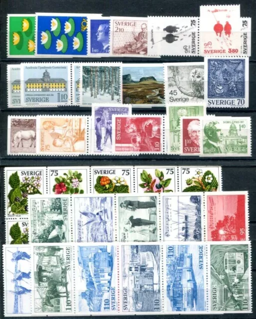 Schweden 1977 972-1011 ** Postfrisch Jahrgang Komplett(00114