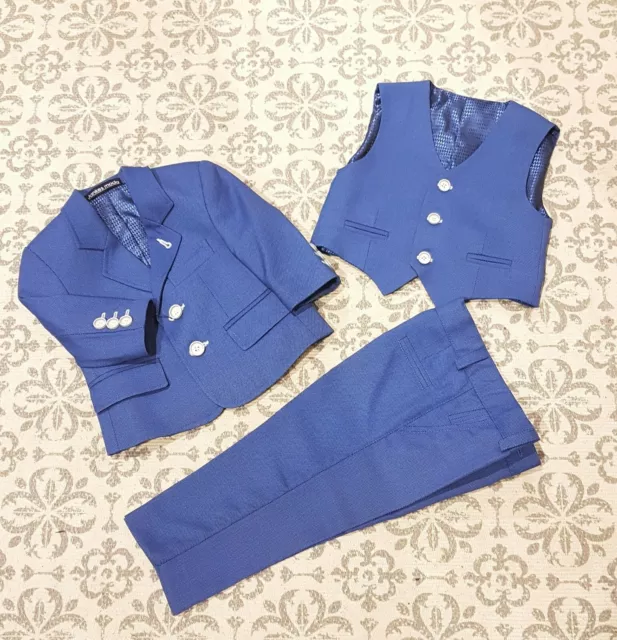 3tlg Costume pour Enfants de Bapteme Bébé Fête Festif Bleu