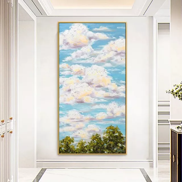 Wall Art Blue Sky and Cloud Landscape Hand Painted Oil Painting Abstract Art